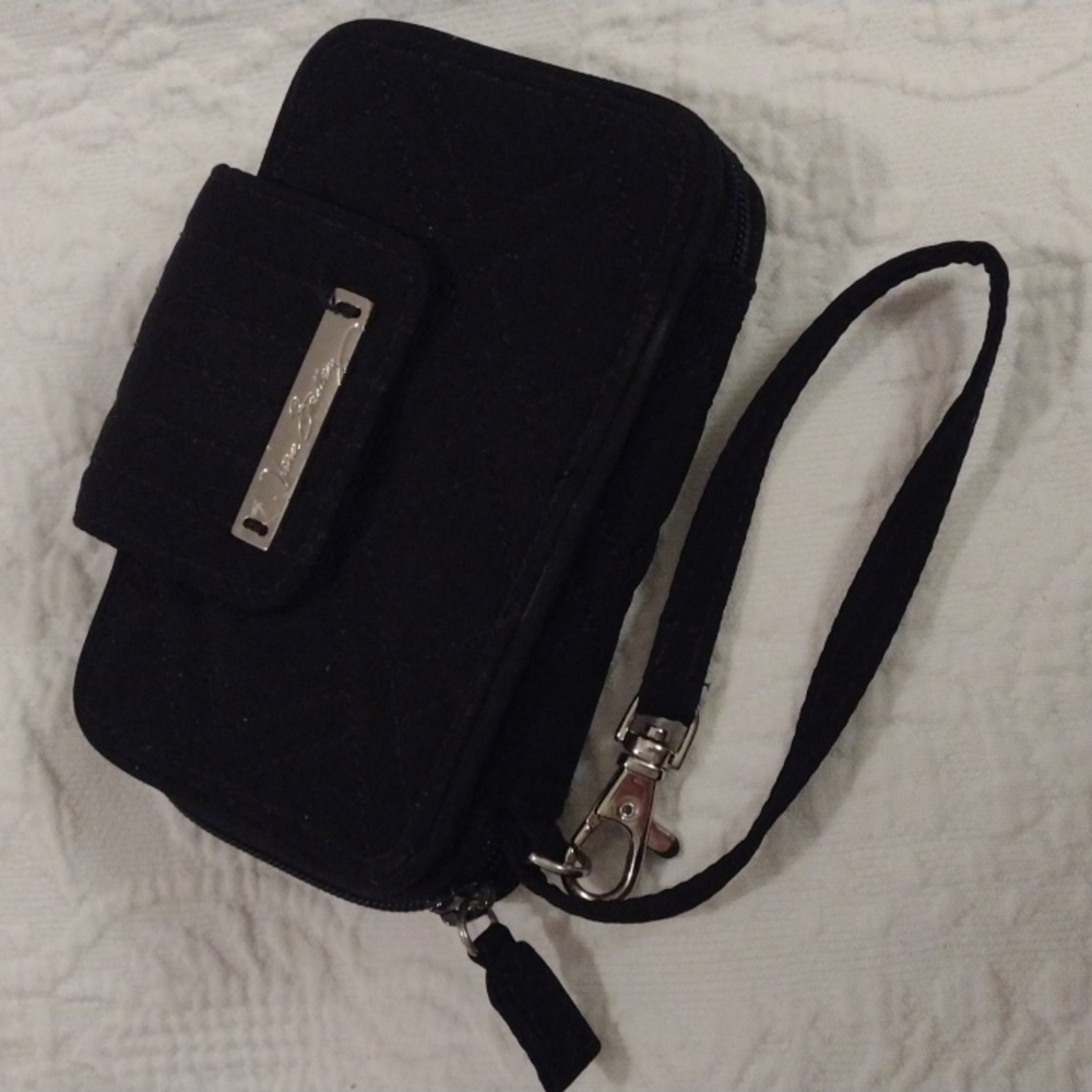 NWOT Black Vera Bradley quilted wristlet small wallet